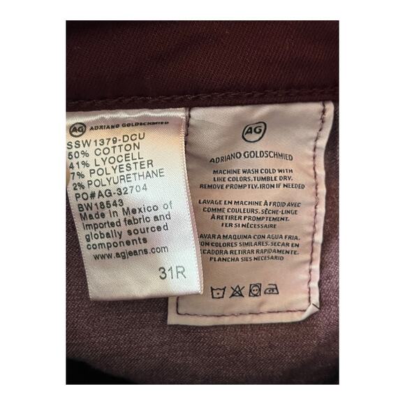 Adriano Goldschmied AG Jeans The Farrah Skinny high rise red size 31 - Picture 5 of 5